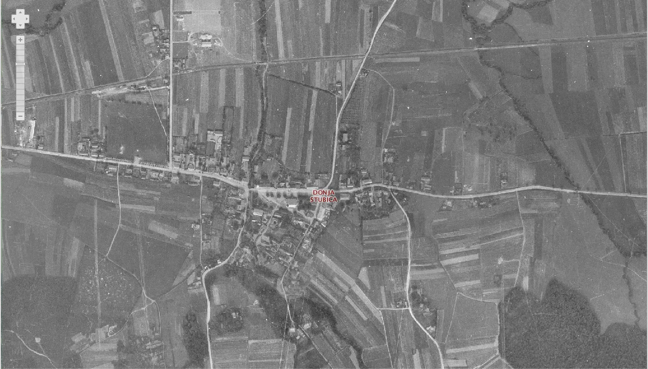Donja Stubica iz zraka 1968.