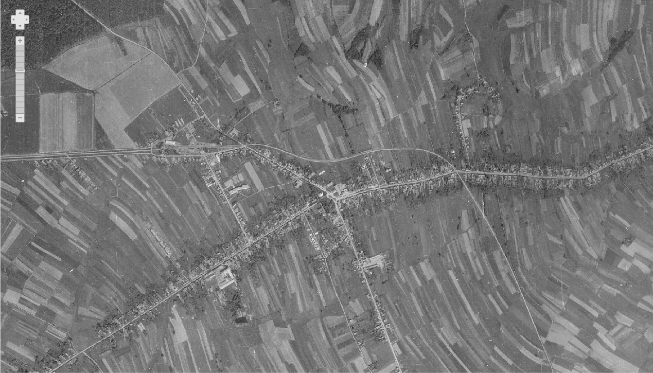 Grubišno polje iz zraka 1968.