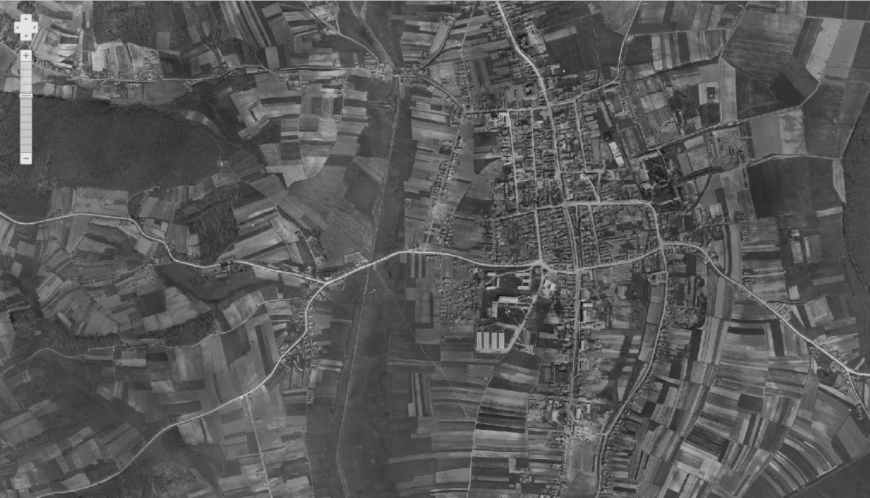 Križevci iz zraka 1968.