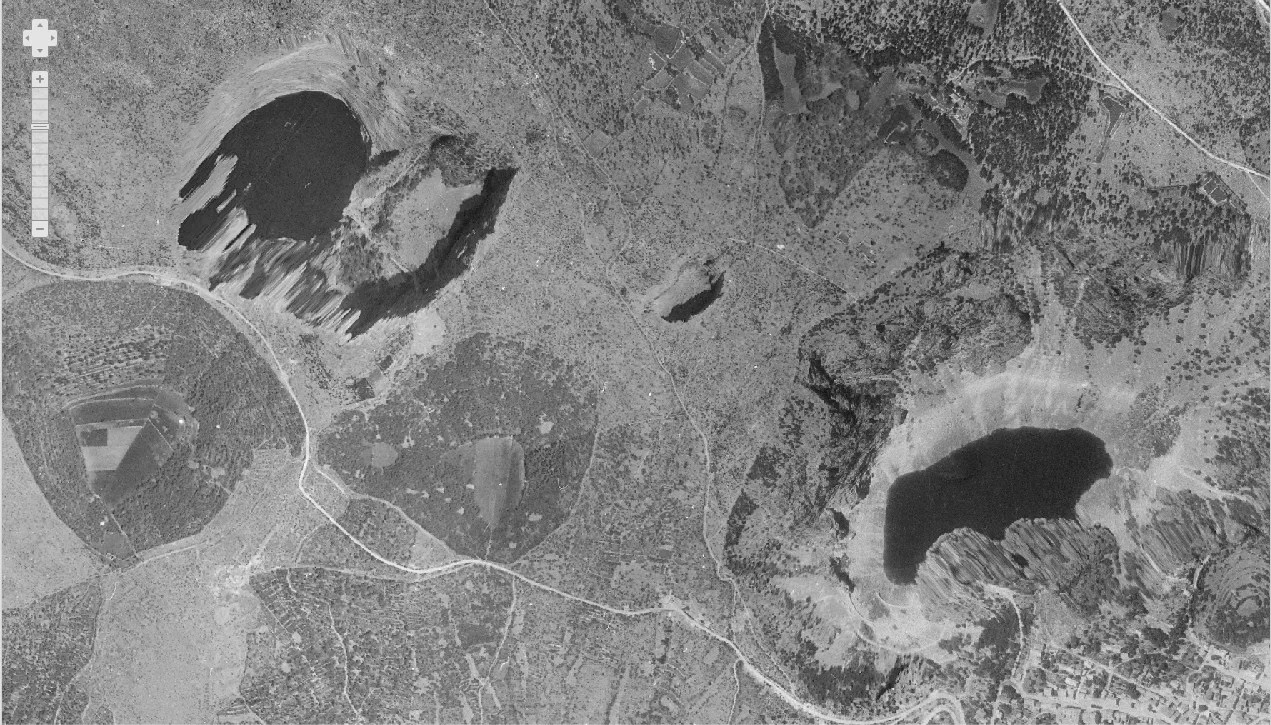 Modro i Crveno jezero iz zraka 1968.