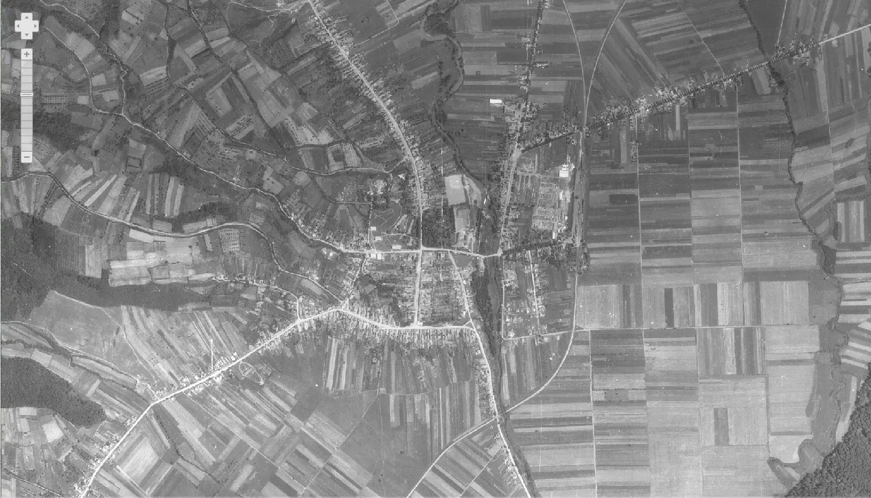 Pleternica iz zraka 1968.
