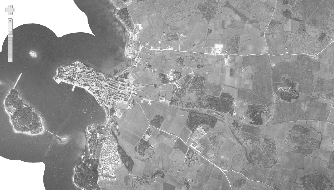 Poreč – Parenzo iz zraka 1968.