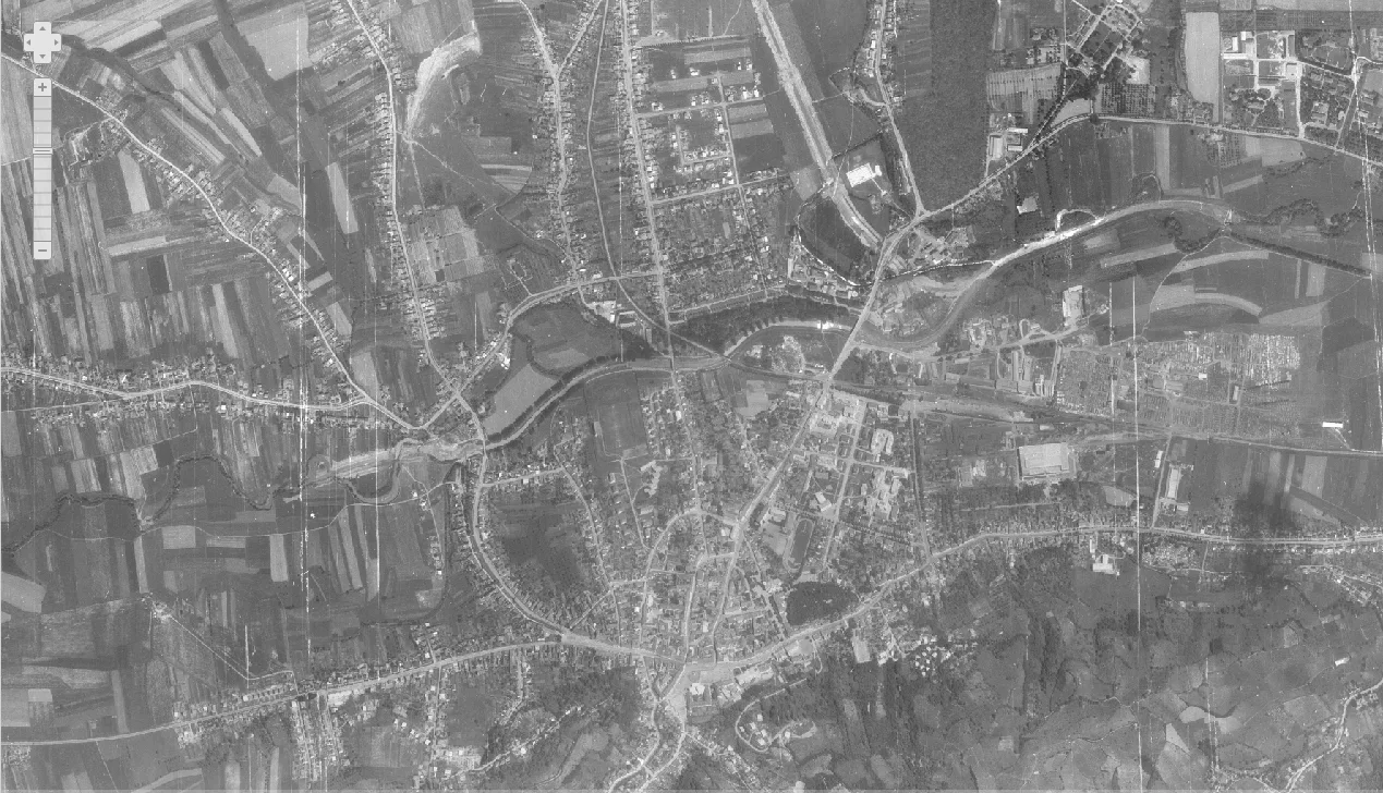 Požega iz zraka 1968.