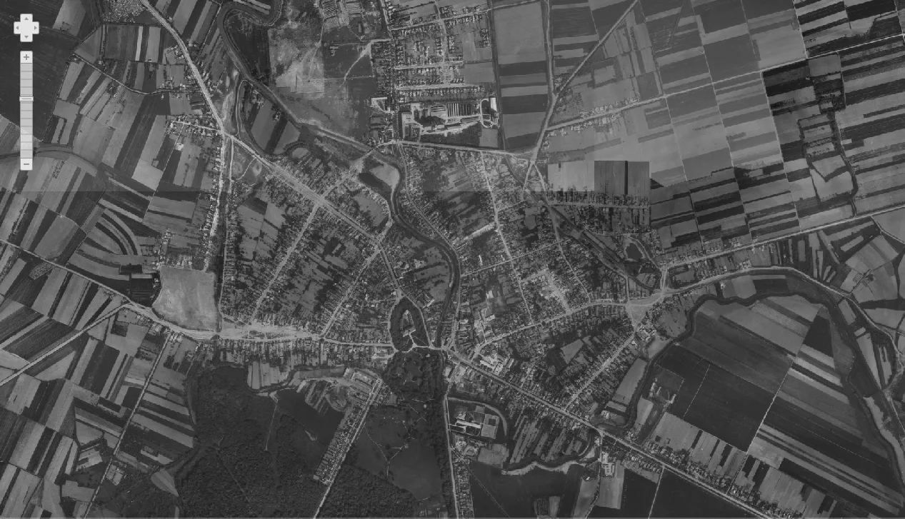Valpovo iz zraka 1968.